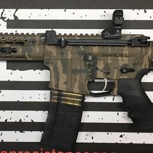 Camo Cerakote AR 15 with Taccon 3MR and DDC Hard Charger Side charge