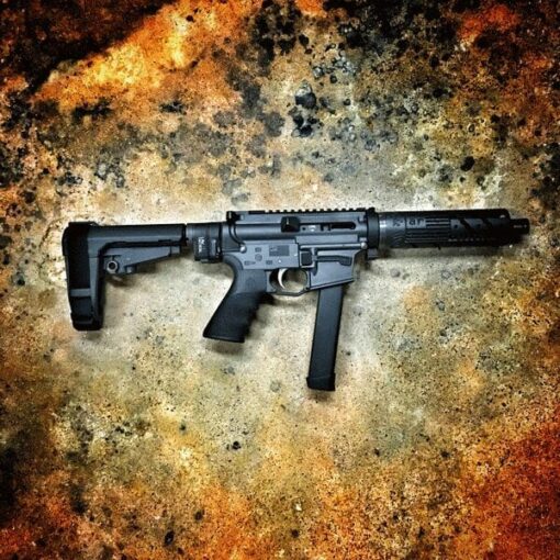 AMERICAN RESISTANCE BREAKDOWN PISTOL WITH SB TACTICAL SBA3 PISTOL STABILIZING BRACE AND ALG ACT TRIGGER.