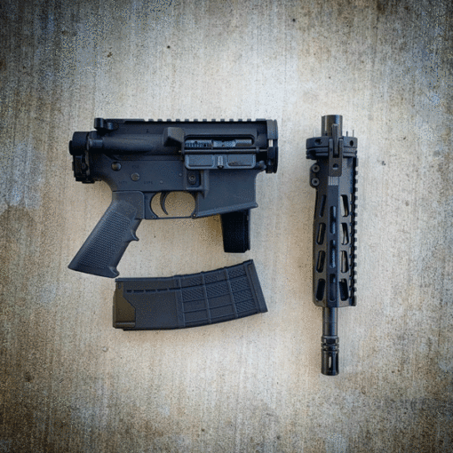 AMERICAN RESISTANCE AR15 BREAKDOWN PISTOL WITH CRY HAVOC TACTICAL QRB AND LAW TACTICAL FOLDING STOCK ADAPTER GEN3-M