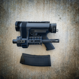 AMERICAN RESISTANCE AR15 BREAKDOWN PISTOL WITH CRY HAVOC TACTICAL QRB AND LAW TACTICAL FOLDING STOCK ADAPTER GEN3-M