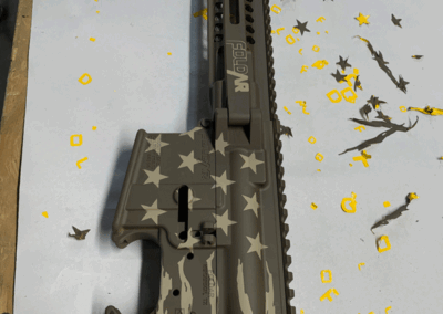 CERAKOTE AMERICAN FLAG BROWN AND TAN ON RECEIVER SET