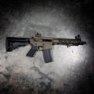 AMERICAN RESISTANCE AR15 SBR, CHOCOLATE BROWN CERAKOTE, XS SIGHTS, CRITERION BARREL, 10.3" BARREL.