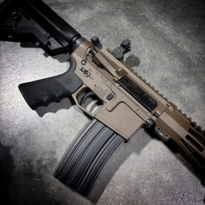 AMERICAN RESISTANCE AR15 SBR, CHOCOLATE BROWN CERAKOTE, XS SIGHTS, CRITERION BARREL, 10.3" BARREL.