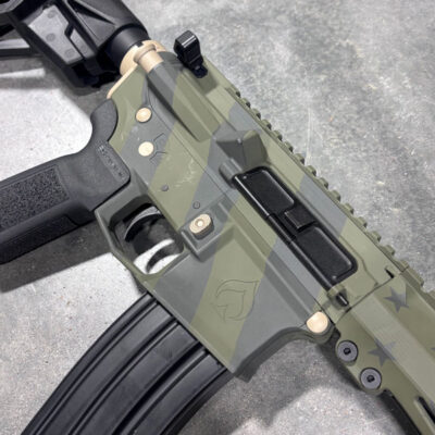 CUSTOM AR15 PISTOL, 556/223 10.3" BARREL, WITH CUSTOM FLAG CERAKOTE