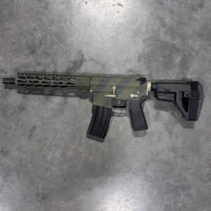 CUSTOM AR15 PISTOL, 556/223 10.3" BARREL, WITH CUSTOM FLAG CERAKOTE
