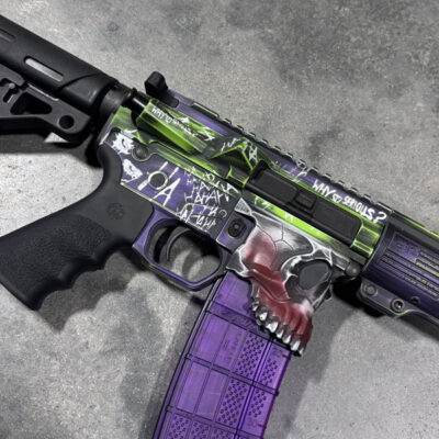 american resistance custom ar15 build with custom cerakote on sharps bros "jack" lower receiver.